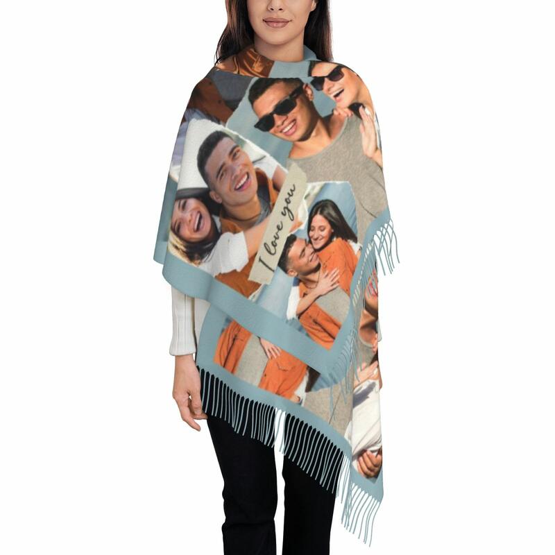 Personalized Photo Scarf Soft Winter Scarf Valentine's Day Gift for Couples