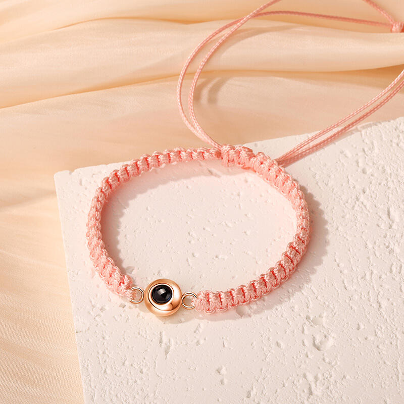 投影 写真 写真入れ 組紐 ブレスレット チタンスチール