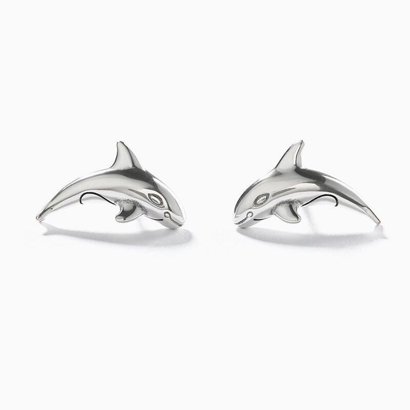 Jeulia "Small Orca" Sterling Silver Earrings
