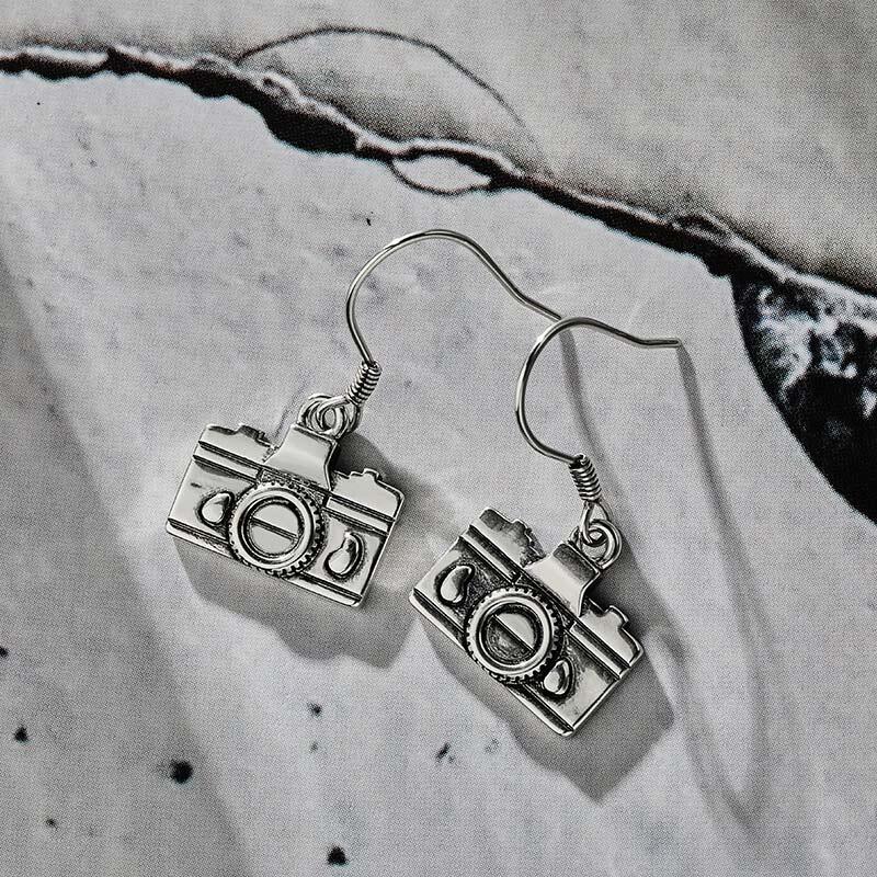 Jeulia "Cool Camera" Sterling Silver Earrings