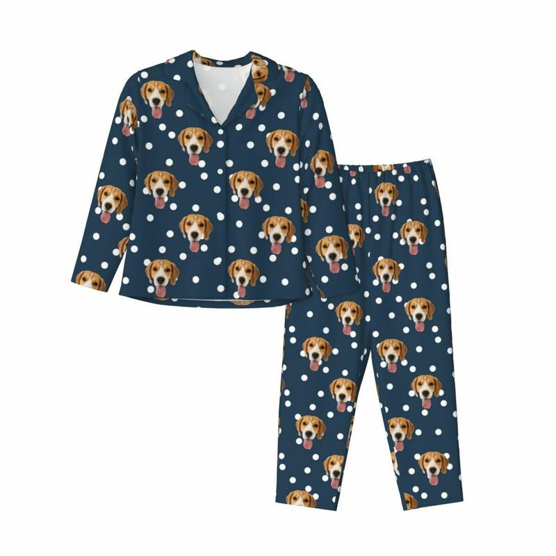 Pigiama personalizzato Modello a pois con foto personalizzata Design a colori opzionale Regalo perfetto per la persona cara