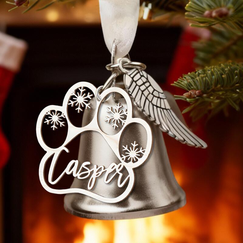 Personalisierte Weihnachtsglocke mit Namen und Schneeflockenmotiv Ein wertvolles Geschenk für Tierliebhaber