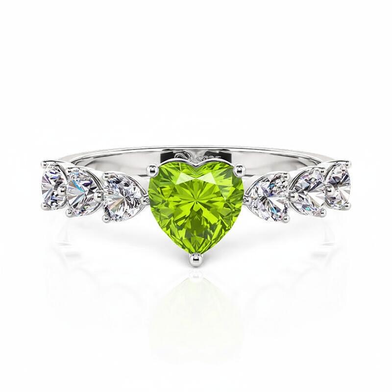 Jeulia カスタム ハート プロミス リング 誕生石 スターリングシルバー