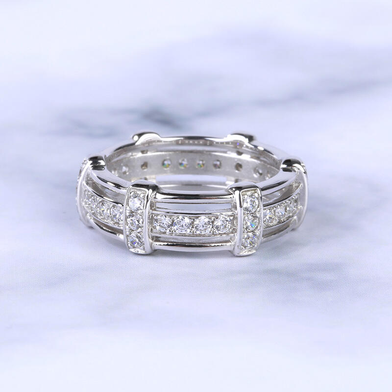 Jeulia Knot Sterling Silver Men's Band