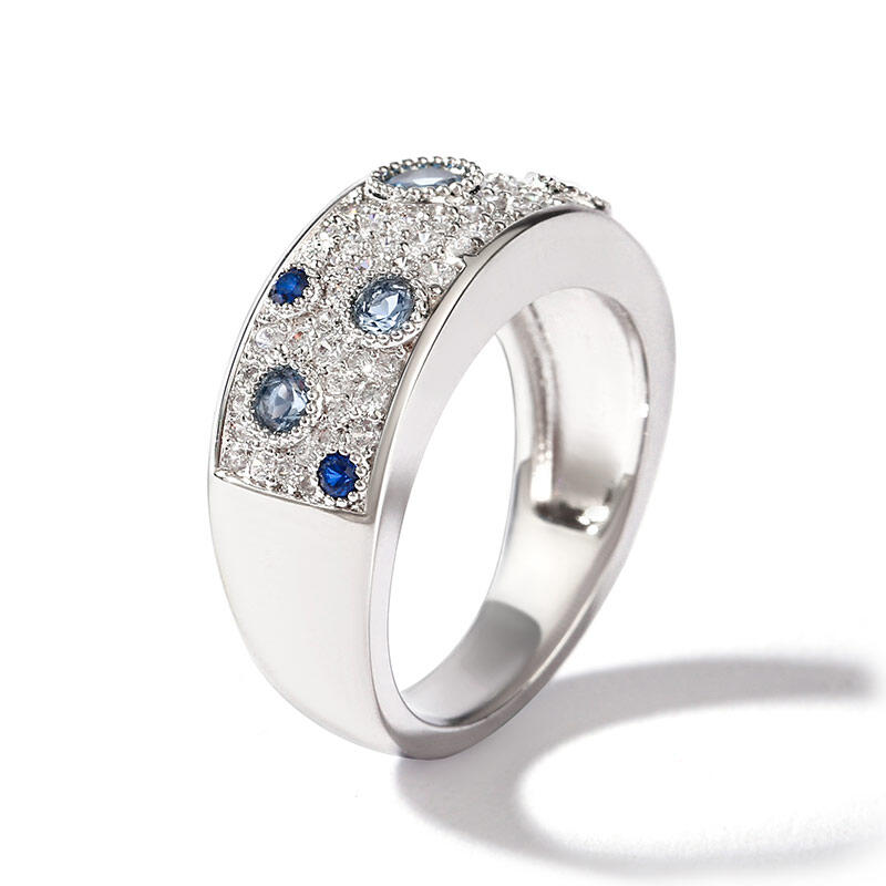 Jeulia Bague Femme Paysage dans Galaxie en Argent Sterling à Coupe Ronde