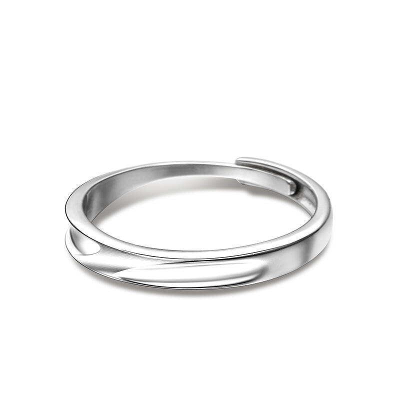 Jeulia "Love Never Fails" Enkelt Matt Justerbart Sterling Silver Band för Dam