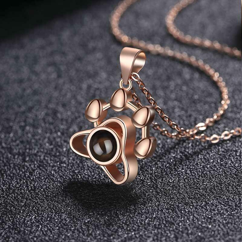 Personalized Photo Projection Necklace - Pet Paw