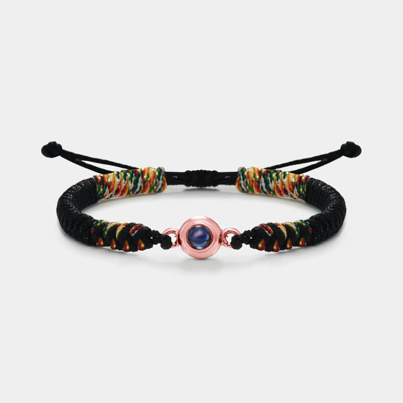 投影 写真 写真入れ 組紐 ブレスレット チタンスチール