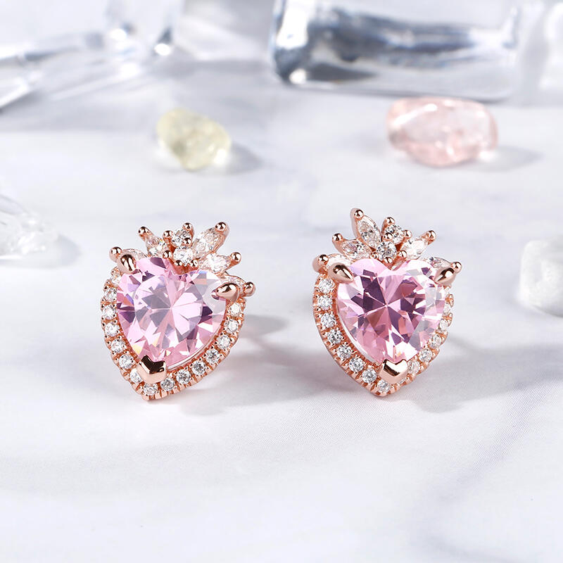 Jeulia Halo Heart Cut Earrings