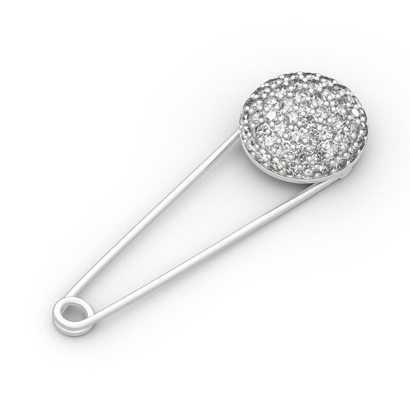 Jeulia 安全ピン シルバー ブローチ