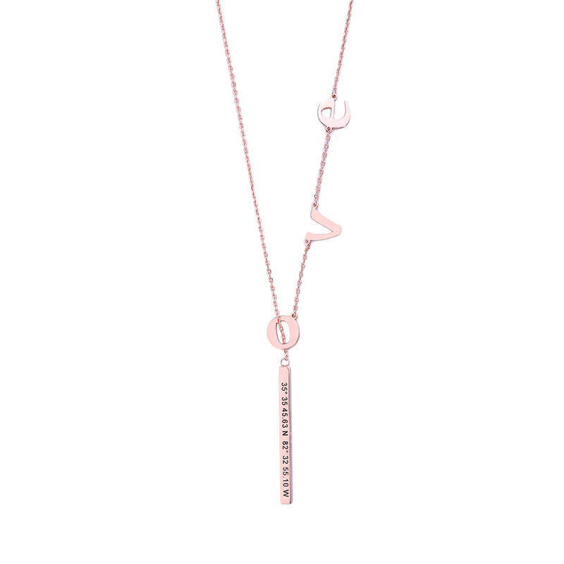 Jeulia Collier Barre Verticale Personnalisé en Argent Sterling