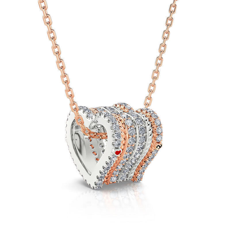 Jeulia Collar con corazón de logotipo de plata de ley