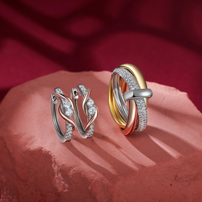 Jeulia Simple Trinity Wedding Band Sterling Silver