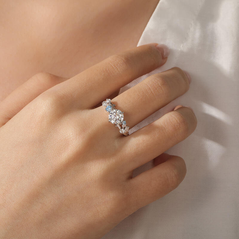 Jeulia Thorn Cluster Twist Custom Birthstone Engagement Ring