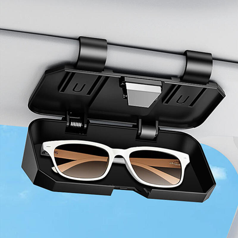 Customized Magnetic Glasses Case Sun Visor Clip Sunglasses Storage Box Gift for Him