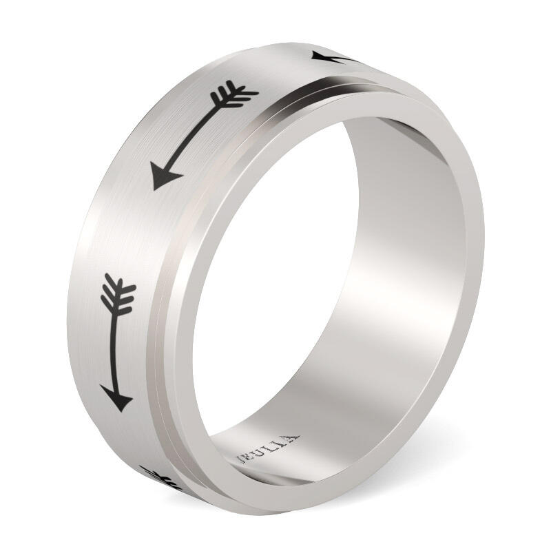 Jeulia Rotatable Arrow Stainless Steel Men's Band