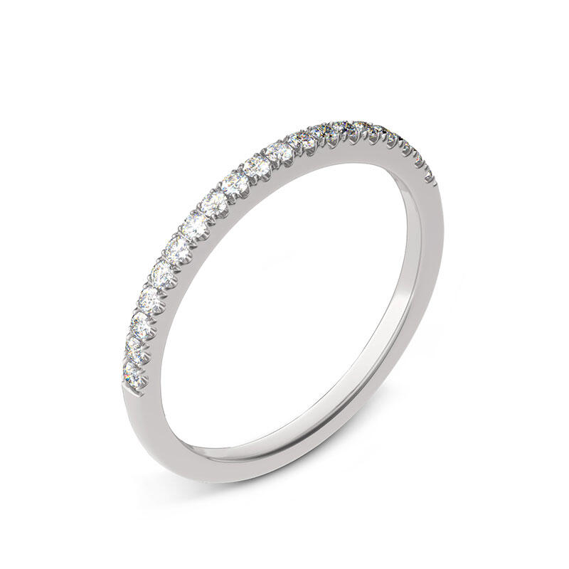 Jeulia Classic Round Cut Sterling Silver Women's Band