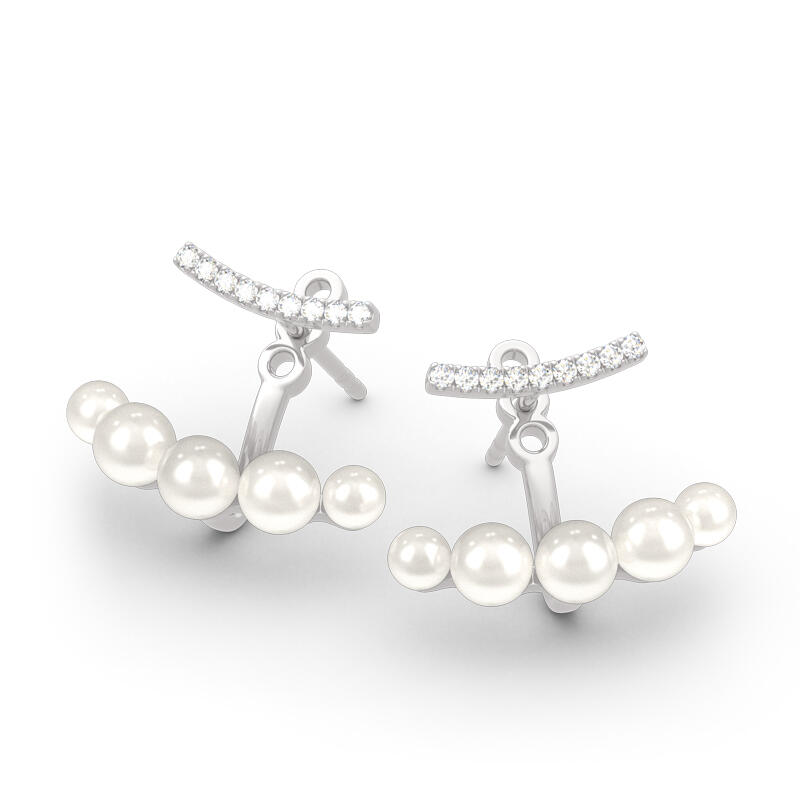 Jeulia Aretes De Plata Esterlina De Perlas Cultivadas