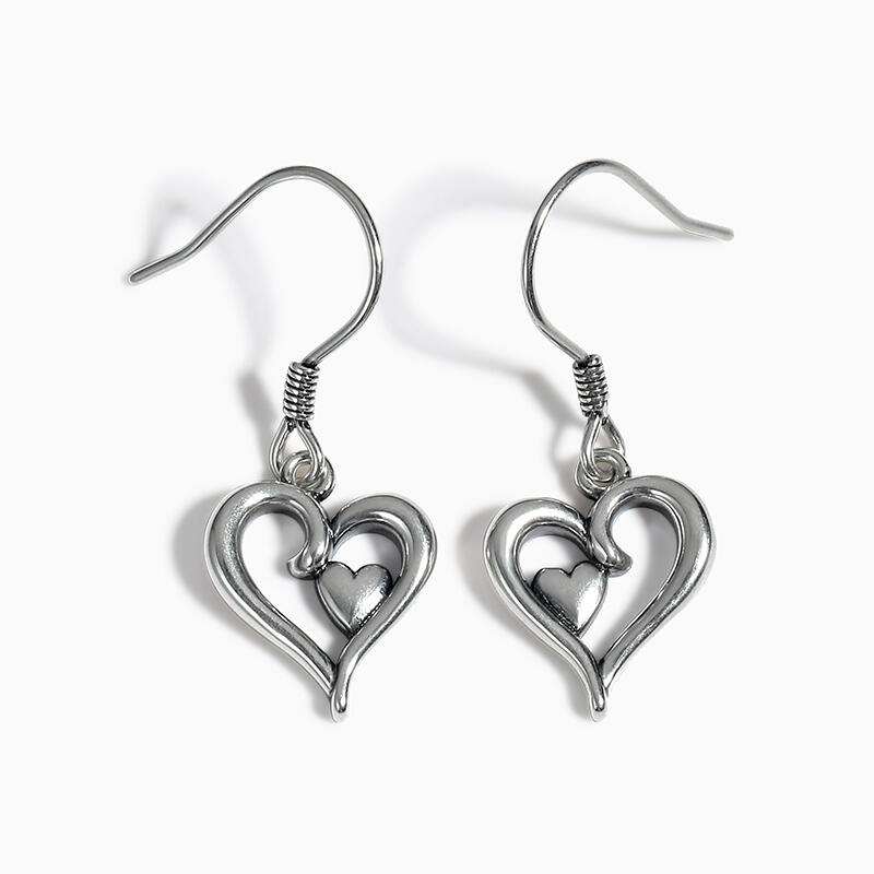 Jeulia "Joy of My Heart" Sterling Silver Earrings