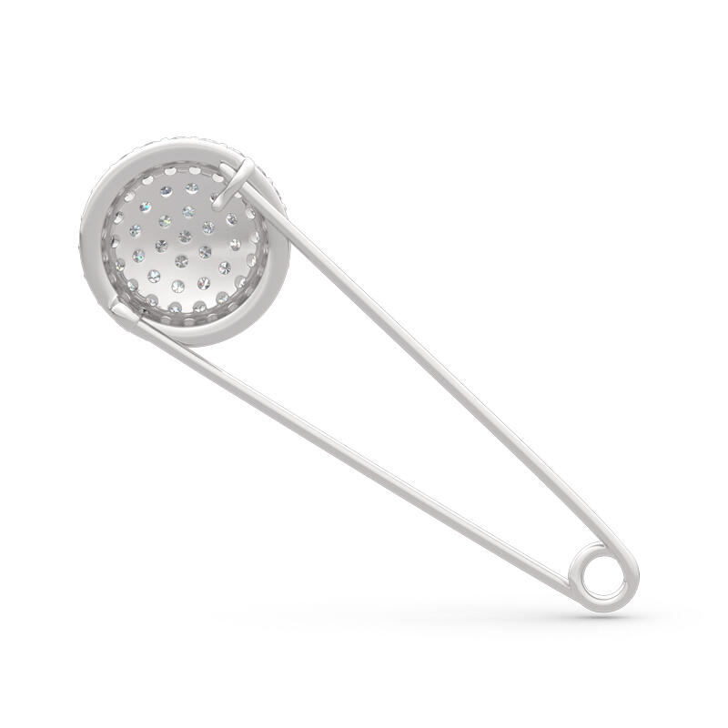 Jeulia 安全ピン シルバー ブローチ