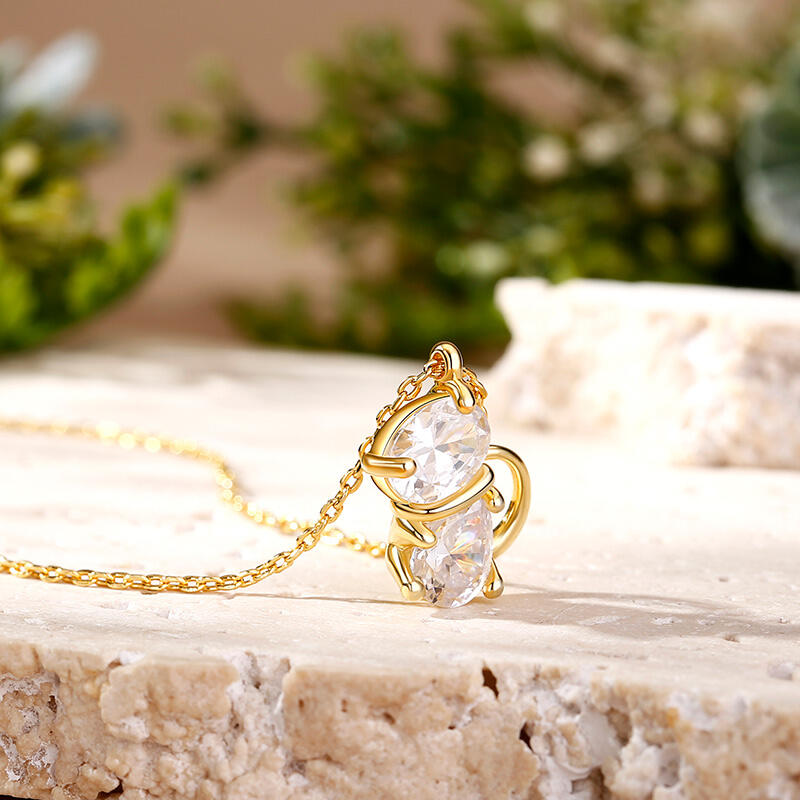 Jeulia "Magic Cat" Pear Cut Cat Sterling Silver Jewelry Set