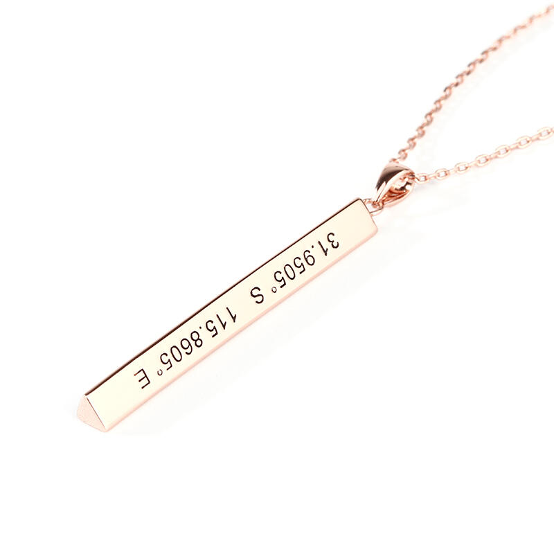 Jeulia "Our Destiny" Vertical 3D Bar Necklace