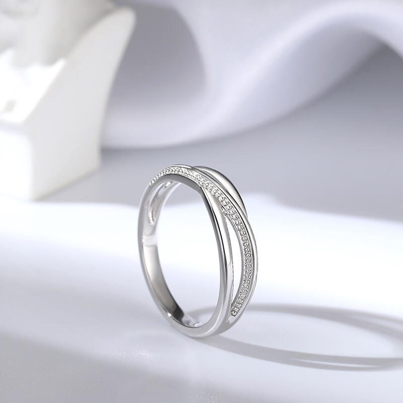 Jeulia クロス デザイン シルバー メンズ リング