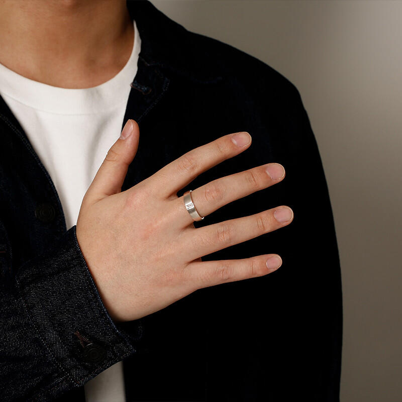 "Steadfast To You" Emerald Cut Matte Brushed Men's Wedding