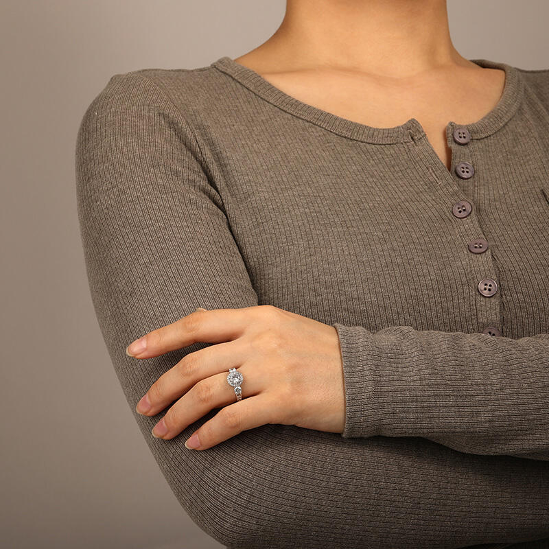 "Only You" Round Cut Halo Engagement Ring