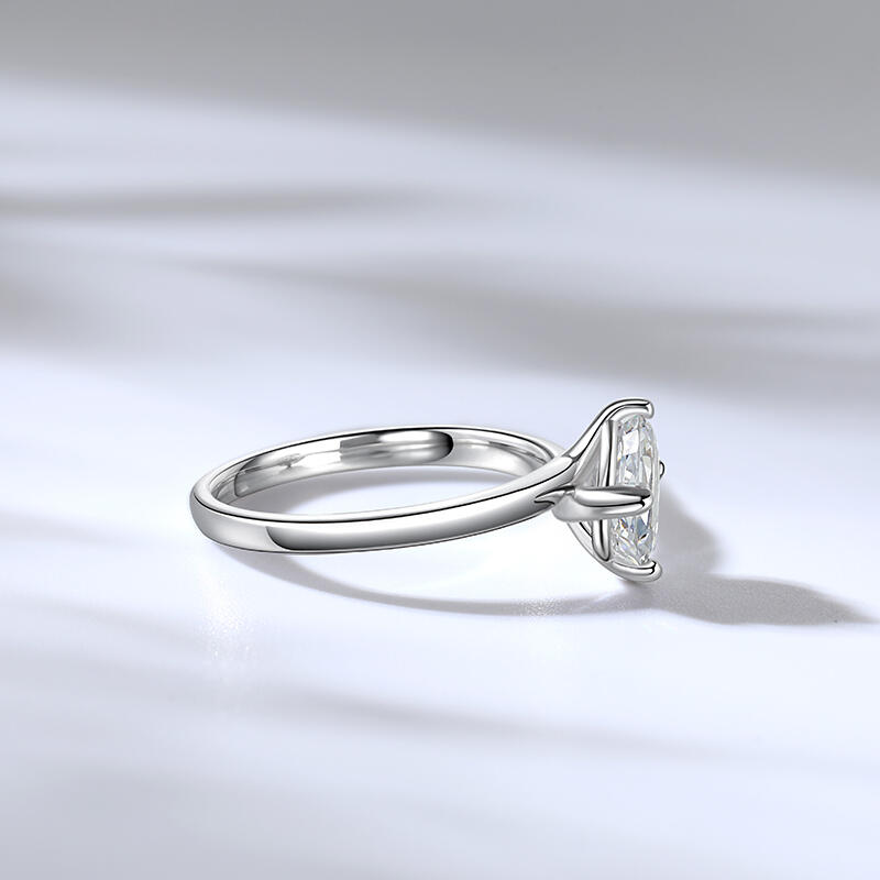 Jeulia Classic Round Cut Sterling Silver Ring