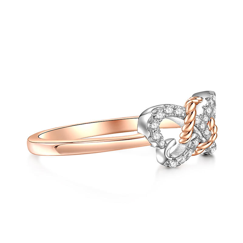 Jeulia Women Wedding Band Infinity Heart Butterfly Silver