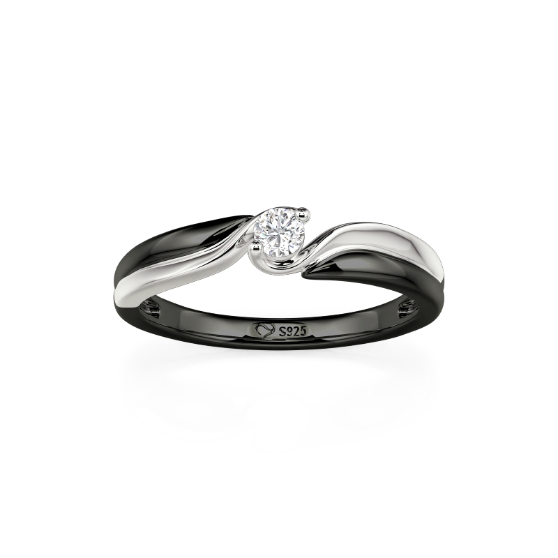 Et maison Parallel Meet Two-Tone Men's Bypass Wedding Band