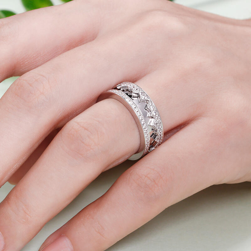 Jeulia Anel masculino em prata 925 inspirado nas montanhas