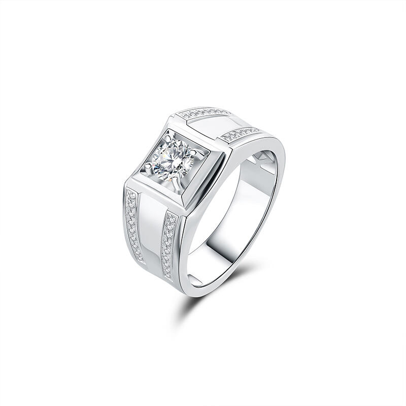 Jeulia "Remember" Personalized Sterling Silver Men's Band