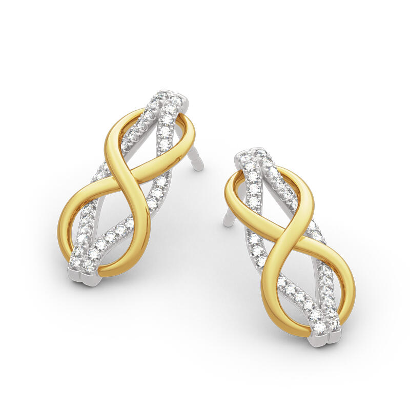 Jeulia "Infinity Love" Two Tone Sterling Silver Earrings