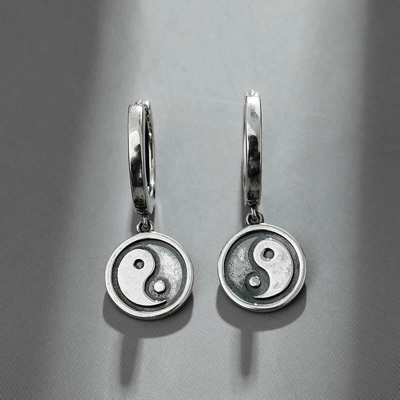 Jeulia "Yin to My Yang" Sterling Silver Earrings