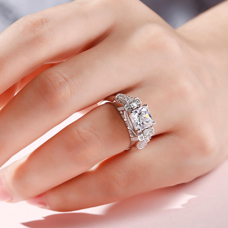 Jeulia Anel de prata esterlina gold gate bridge