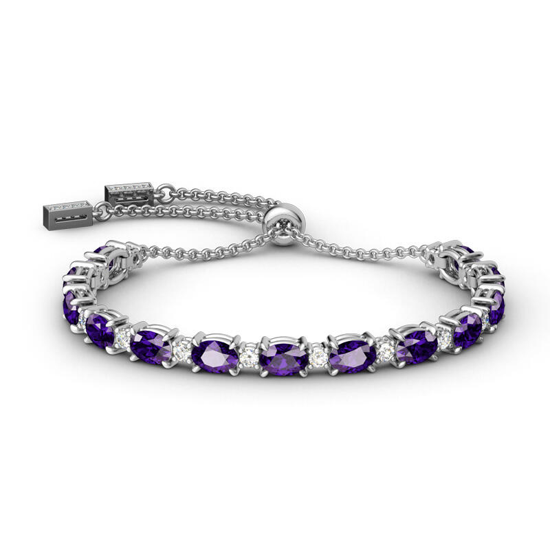 Jeulia Sincere Love Amethyst Sterling Silver Jewelry Set