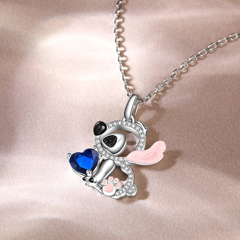 Jeulia Collier Petit Monstre Coupe Cœur Personnalisé Argent Sterling