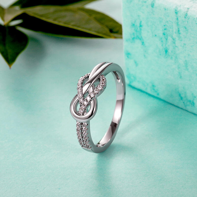 Jeulia Knot Twist Simple Custom Half Eternity Ring