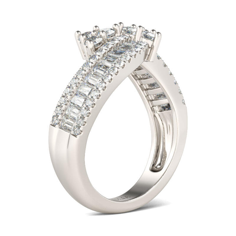 Jeulia Bypass Sterling Silver Women's Band