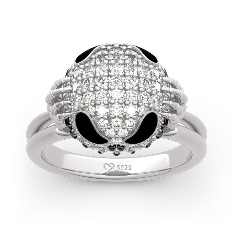 Jeulia "King of Halloween Town" Skull Design Sterling Silver Ring