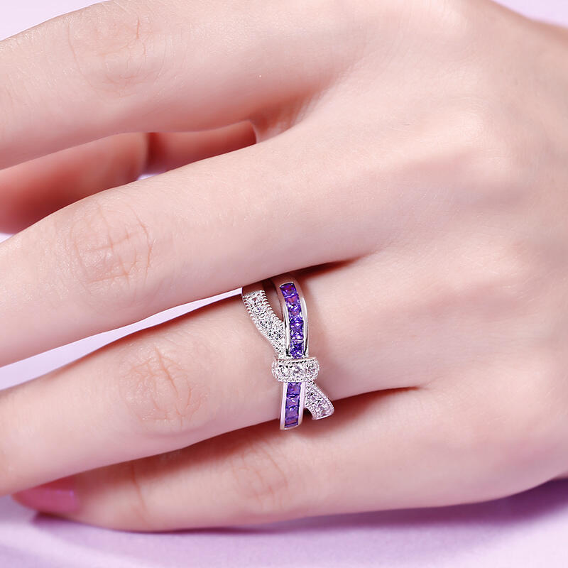 Jeulia Crossover Sterling Silver Women's Band