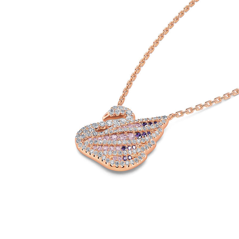 Jeulia Traumhafter Schwan Rosegold Sterling Silber Halskette