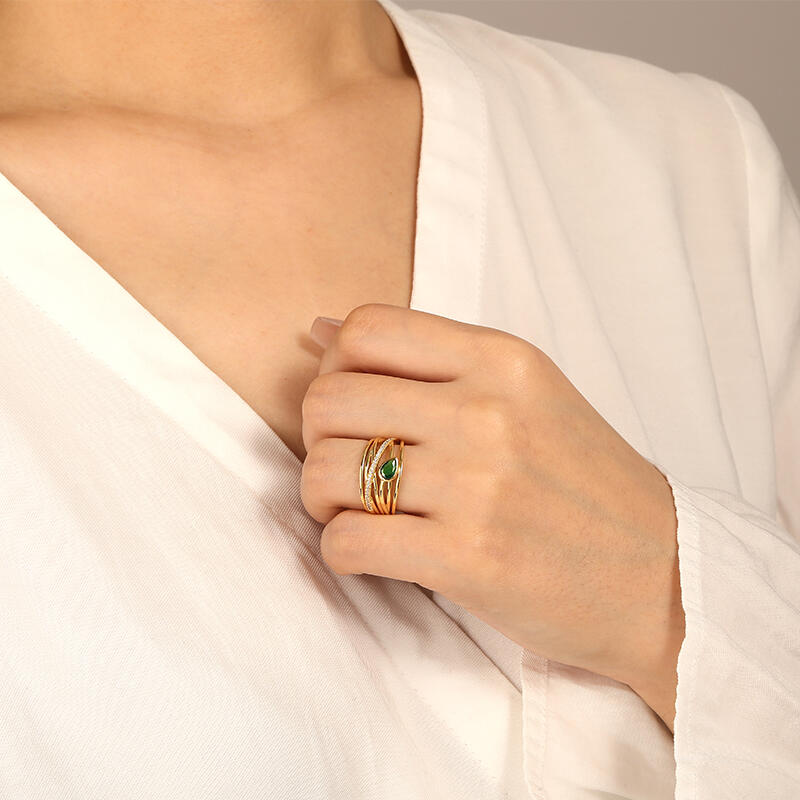 "Treasured Dew" Pear Cut Ring