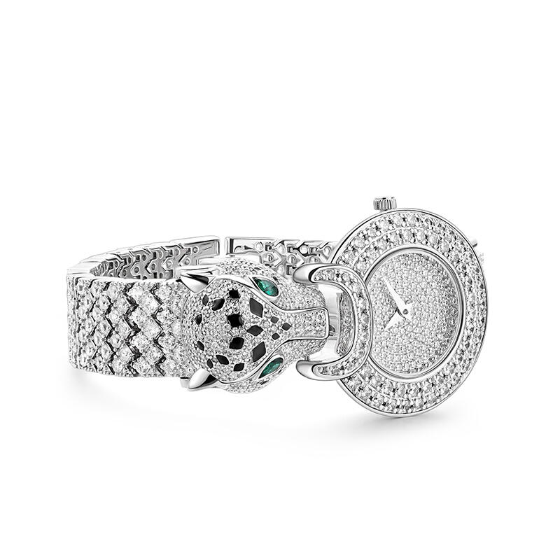 Jeulia "Radiant Wildness" Leopard Design Round Case Quartz Women's Watch