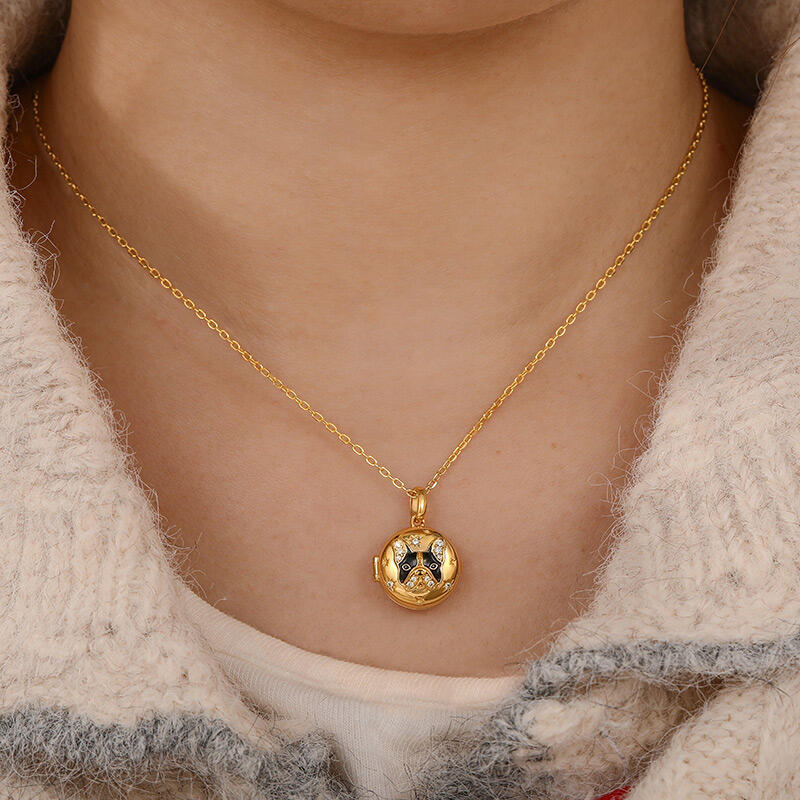 Jeulia Petland Collier Médaillon Photo Gravée Personnalisée Bulldog