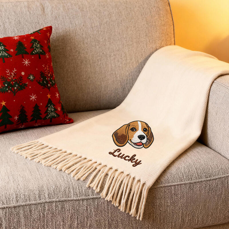 Sciarpa personalizzata con ricamo foto dell'animale domestico È un ottimo regalo di Capodanno per i proprietari di animali domestici