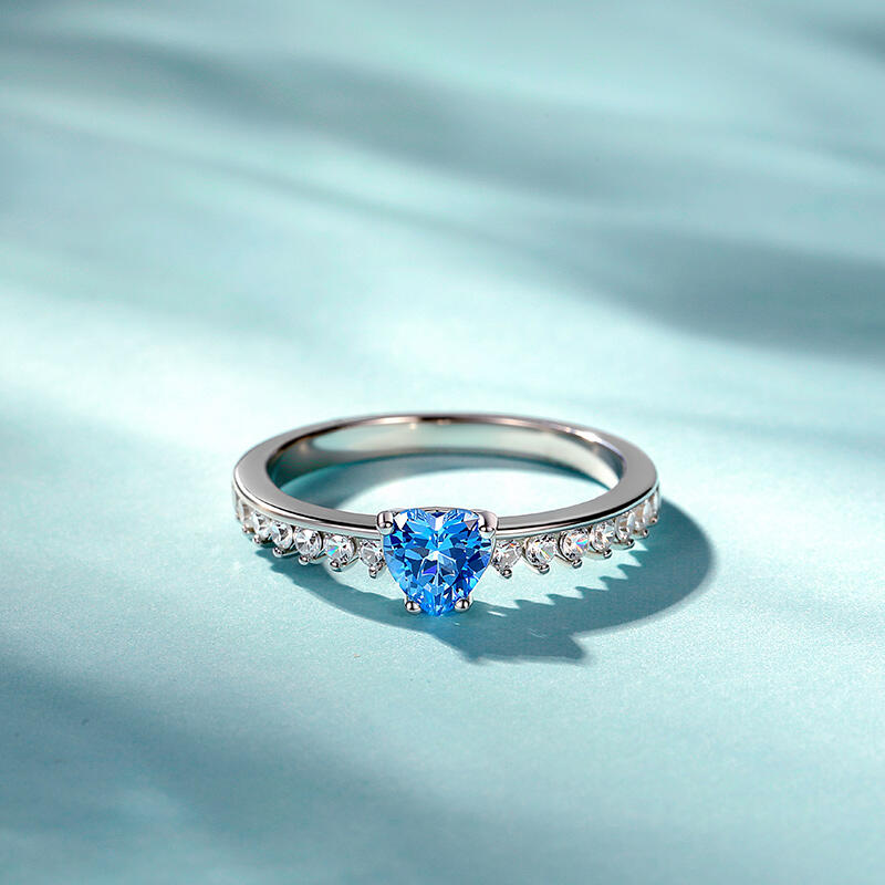 Jeulia Minimalist Double Row Heart Promise Ring