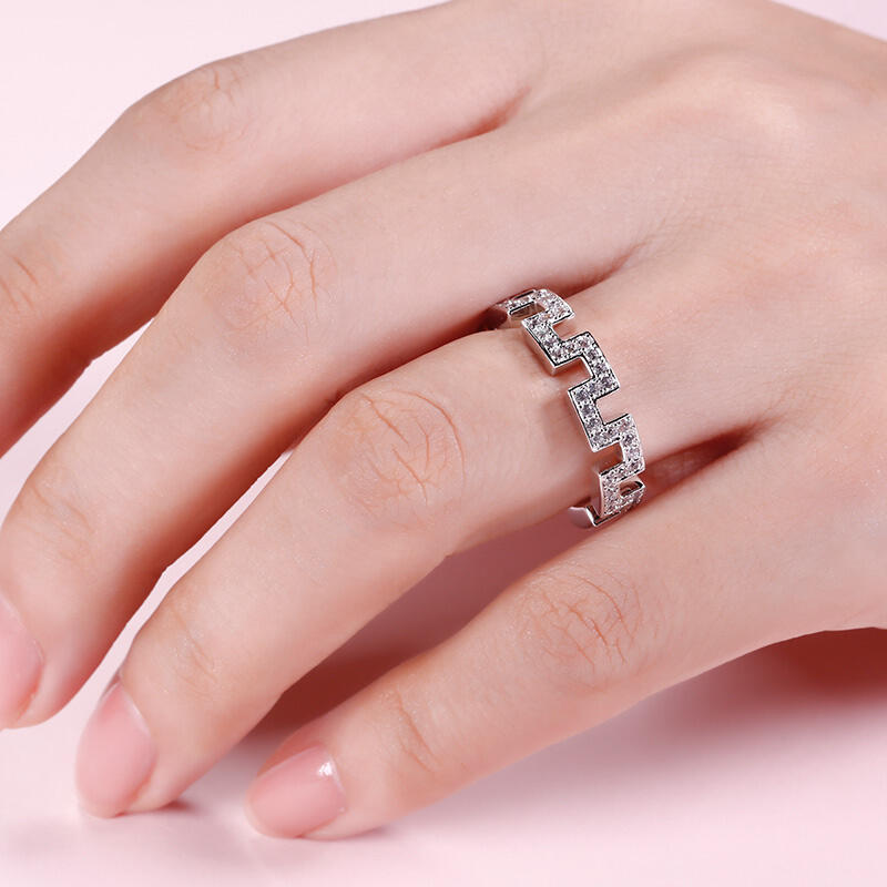 Jeulia Anillo De Plata Esterlina Dise?o De La Gran Muralla